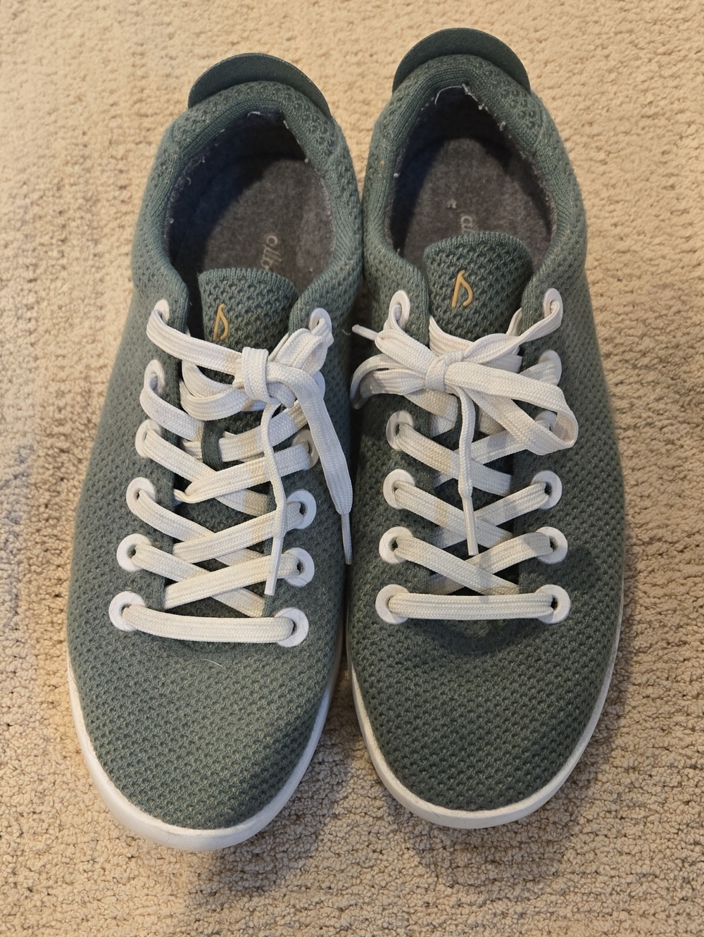 Tree Piper Casual Knit Sneakers - Green with White Laces